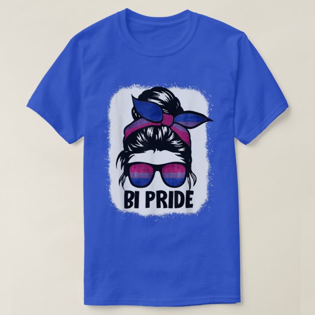 Bisexual Messy Bun LGBT-Q Cool Subtle Bi Pride Fla T-Shirt (Design vorne)