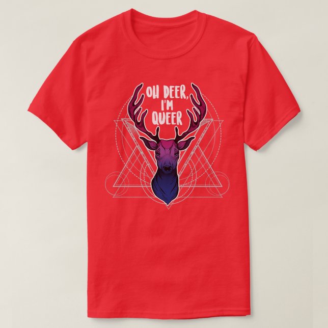 Bisexual Oh Deer Im Que T-Shirt (Design vorne)