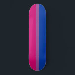 Bisexual Pride (Bi Flag) Skateboard<br><div class="desc">This design features the bisexual pride flag, which was first designed by Michael Page in 1998. It was intended to give the bisexual community its own symbol comparable to the gay pride flag. In the flag, the pink is for same gender attraction, blue is for different gender attraction, and purple...</div>