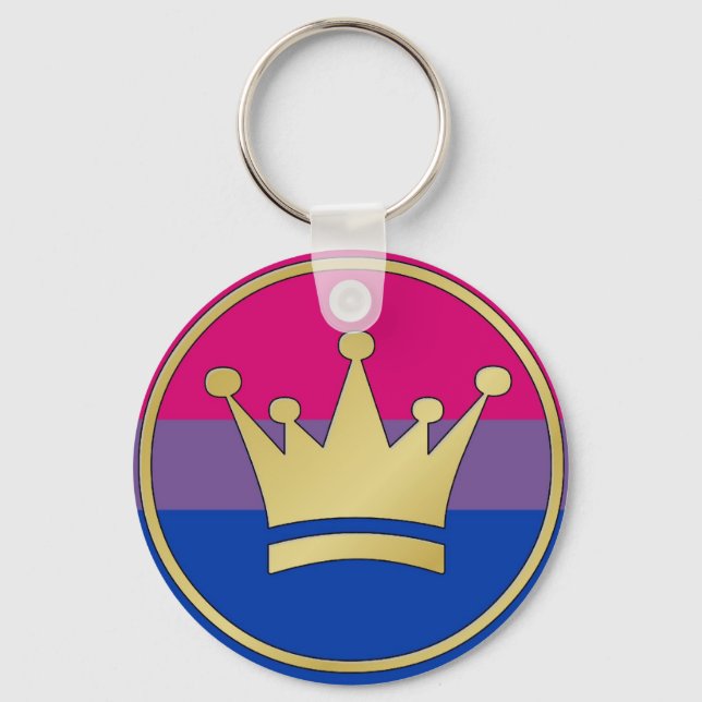 Bisexual Pride Crown Schlüsselanhänger (Vorderseite)