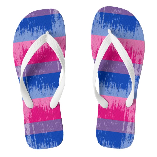 BISEXUAL PRIDE DISTRESSED DESIGN -.pnng Flip Flops (Fußbett)