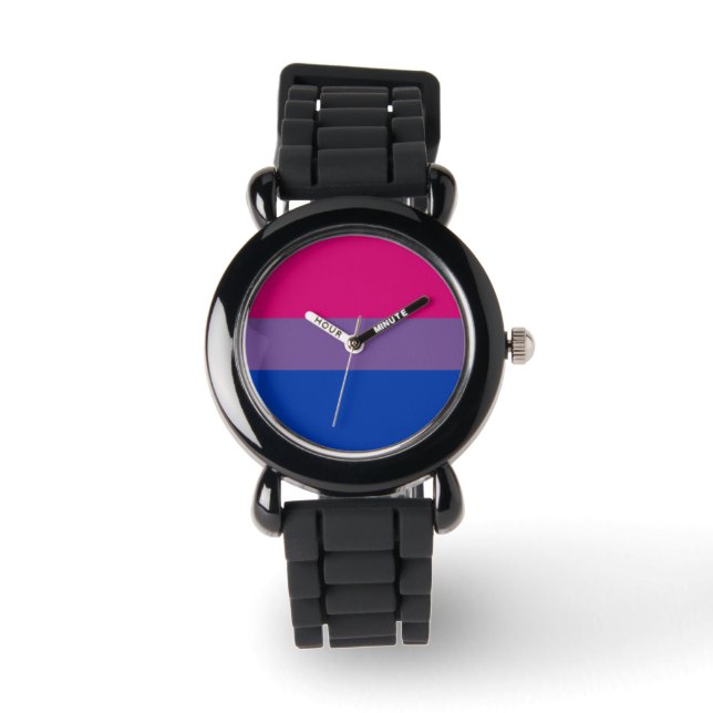 Bisexual Pride Flag Armbanduhr (Vorderseite)