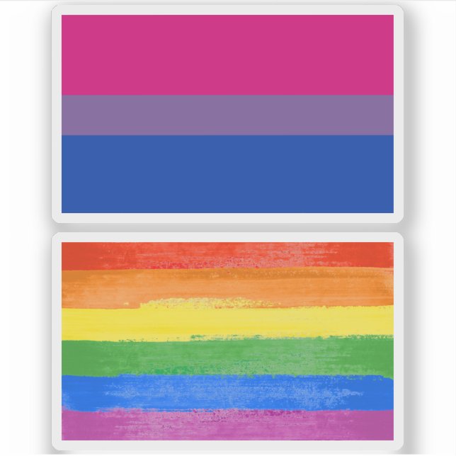 Bisexual Pride Flag Aufkleber (Vorderseite)