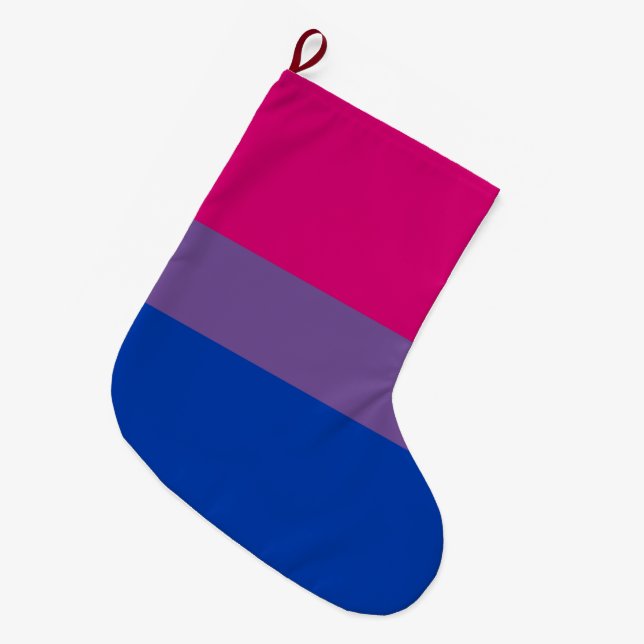 Bisexual Pride Flag Großer Weihnachtsstrumpf (Vorderansicht (hängend))