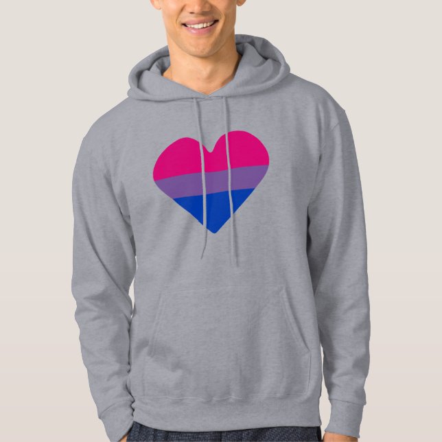 Bisexual Pride Flag Herz Hoodie (Vorderseite)
