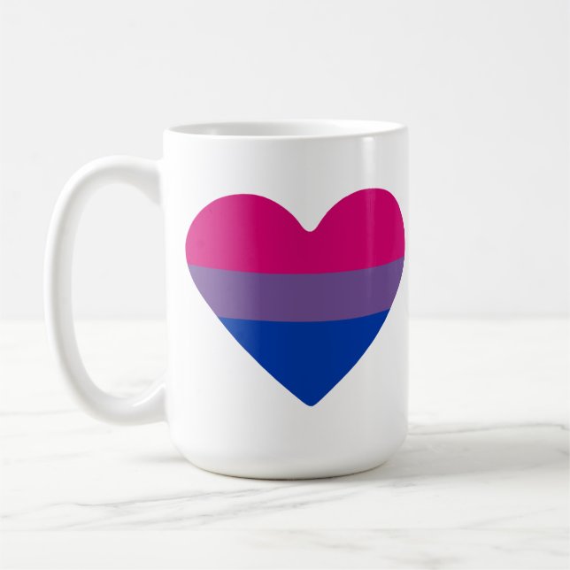 Bisexual Pride Flag Herz Kaffeetasse (Links)