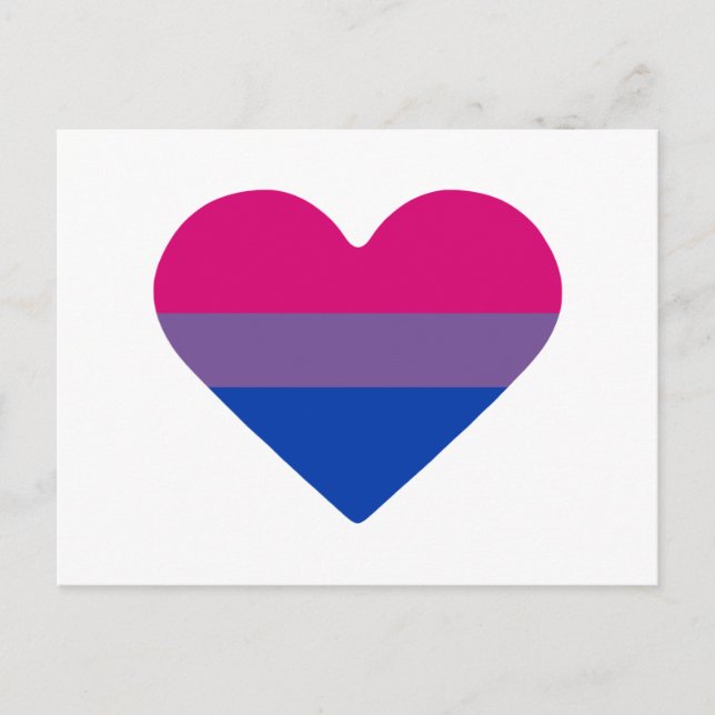 Bisexual Pride Flag Herz Postkarte (Vorderseite)