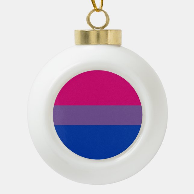 Bisexual Pride Flag Keramik Kugel-Ornament (Vorderseite)