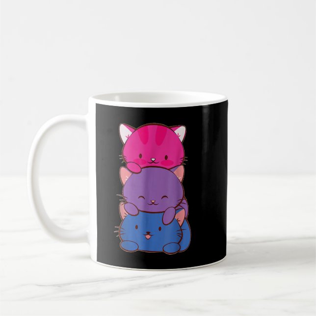Bisexual Pride Kawaii Kitty Cat Pile Stack Anime L Kaffeetasse (Links)