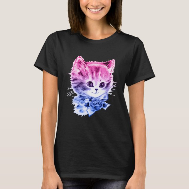 Bisexual Pride Kitty T-Shirt (Vorderseite)