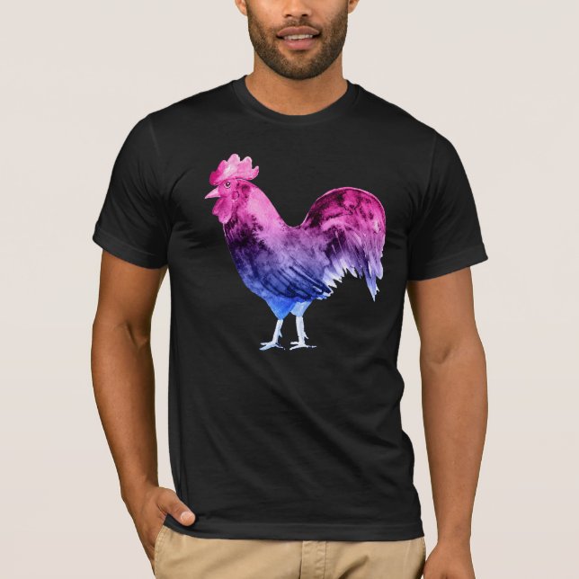 Bisexual Pride Rooster T-Shirt (Vorderseite)