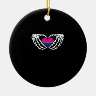 Bisexual Pride Skeleton Halloween Bi Goth Heart Cl Keramik Ornament