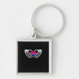 Bisexual Pride Skeleton Halloween Bi Goth Heart Cl Schlüsselanhänger