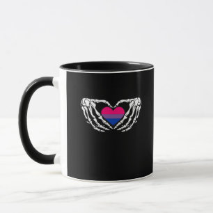 Bisexual Pride Skeleton Halloween Bi Goth Heart Cl Tasse