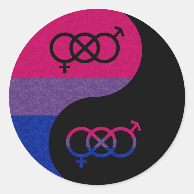 Bisexual Pride Yin und Yang-Symbol im Stolperflagg Runder Aufkleber (Vorderseite)