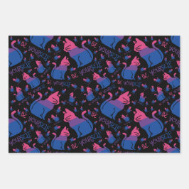 Bisexual Stolz Katze - Seien Sie sich selbst Geschenkpapier Set