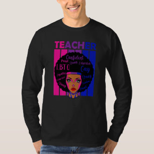 Bisexual Teacher lgbt Q Afro Frau subtile Bi Pride T-Shirt