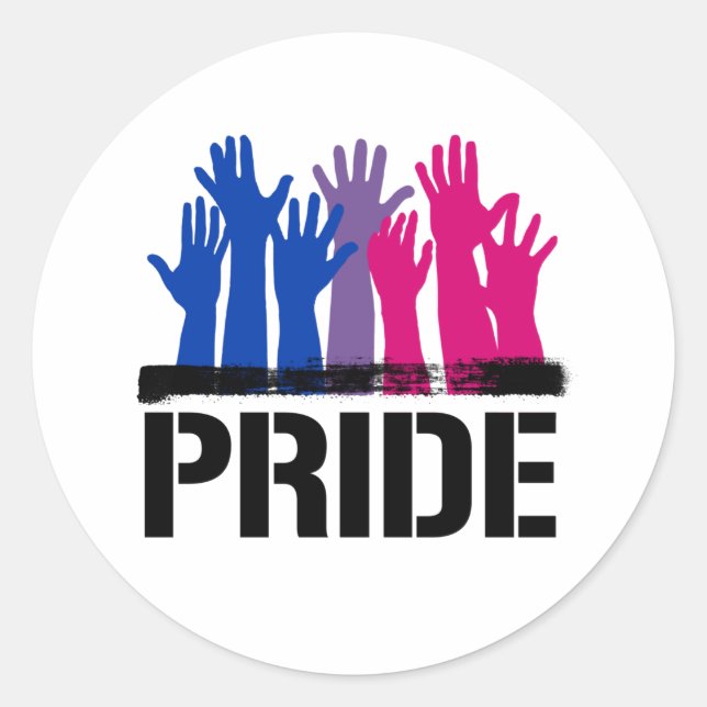 Bisexual Together Pride Runder Aufkleber (Vorderseite)
