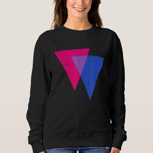 Bisexual Triangle Lgbtq Pride Grungy Bi Pri Sweatshirt (Vorderseite)