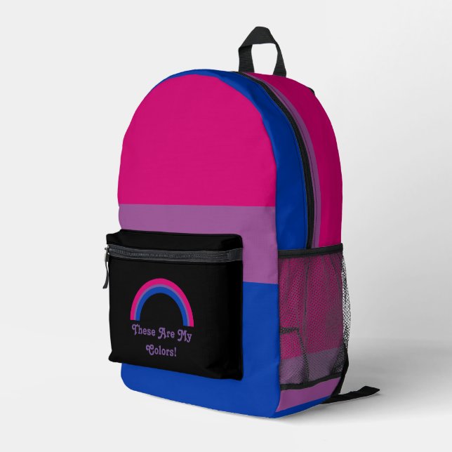 Bisexualität: Flagge und Regenbogen, benutzerdefin Bedruckter Rucksack (Rückseitige Ecke Rechts)