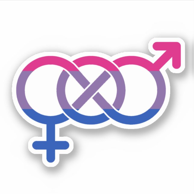 Bisexualität Geschlechtersymbol Aufkleber (Vorderseite)