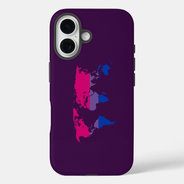 Bisexualität Stolz Weltkarte iPhone 16 Hülle (Rückseite)