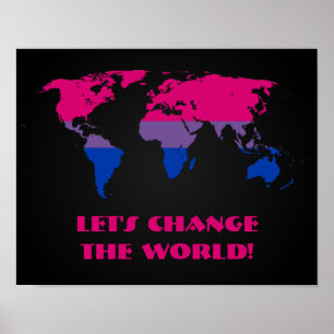 Bisexualität Stolz Weltkarte Poster