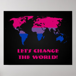 Bisexualität Stolz Weltkarte Poster