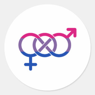 Bisexualitäts-Gendersymbol Runder Aufkleber