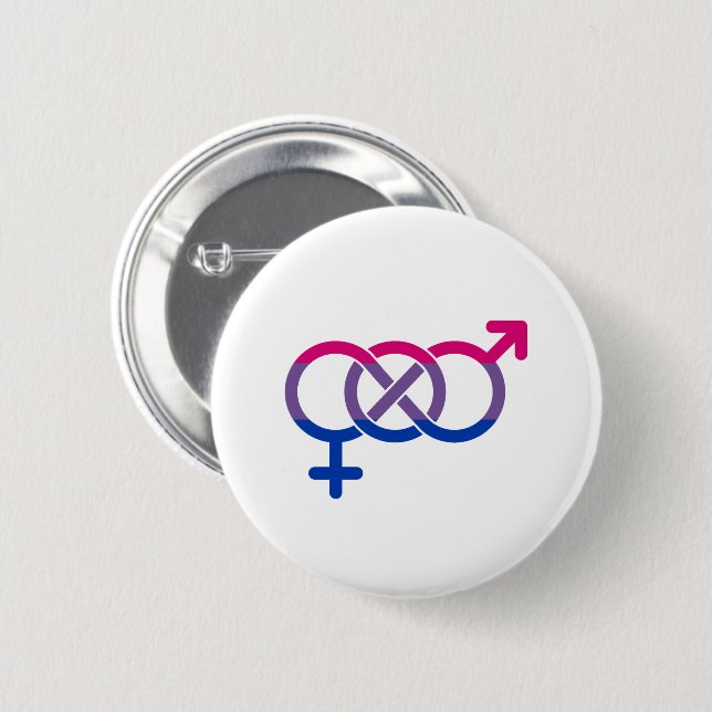 Bisexualitäts-Geschlechtssymbol Button (Vorne & Hinten)