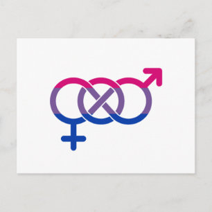 Bisexualitäts-Geschlechtssymbol Postkarte