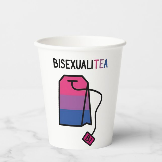 BisexualiTEA Bi Pride Flag Bisexueller Tee Pappbecher (Vorderseite)