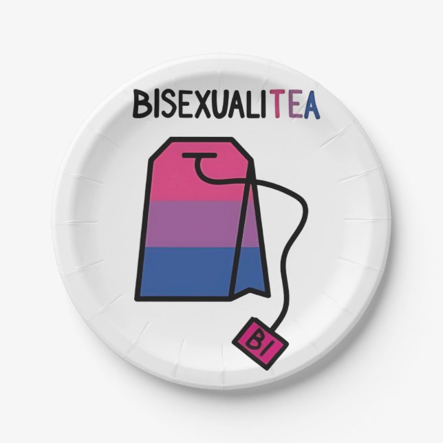 BisexualiTEA Bi Pride Flag Bisexueller Tee Pappteller (Vorderseite)
