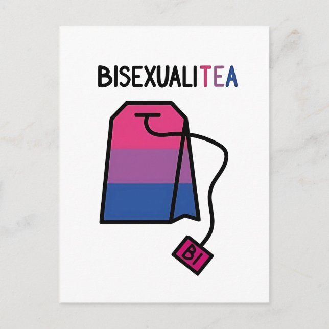 BisexualiTEA Bi Pride Flag Bisexueller Tee Postkarte (Vorderseite)