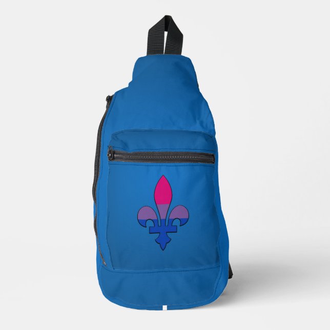 Bisexuality pride fleur-de-lis   crossbody bag (Vorderseite)