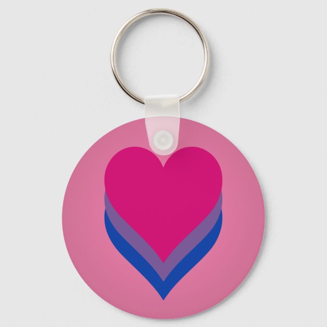 Bisexuality pride hearts Keychain Schlüsselanhänger (Vorderseite)