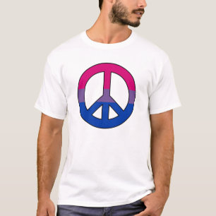Bisexualityflaggen-Friedenszeichen-Zeichen T - T-Shirt