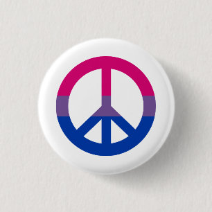 Bisexualityflaggen-Friedenszeichenknopf Button
