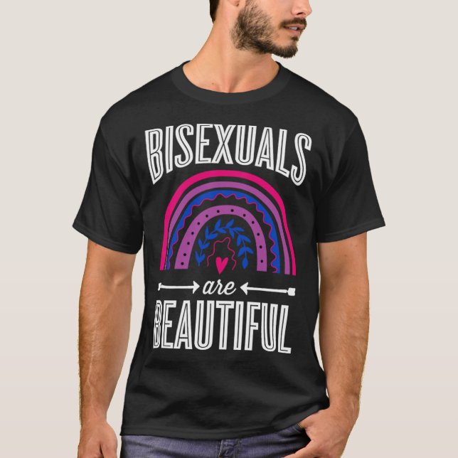 Bisexuals Are Beautiful Bisexual Pride Bohemian Ra T-Shirt (Vorderseite)