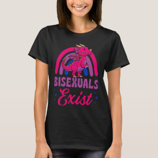 Bisexuals Exist Bisexual Dragon Pride Love Rainbow T-Shirt