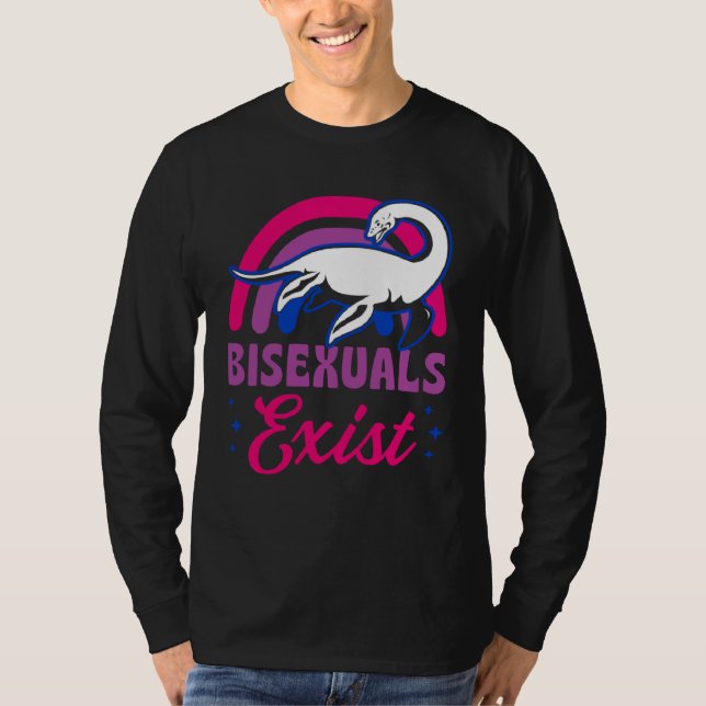 Bisexuals Exist Bisexual Loch Ness Monster Pride R T-Shirt (Vorderseite)