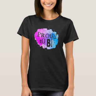 Bisexuelle Bi-Prix-Flagge Wasserfarbe stolz auf Bi T-Shirt