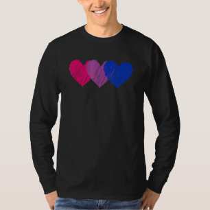 Bisexuelle Fahne Herz Liebe LGBT Bi Pride T-Shirt