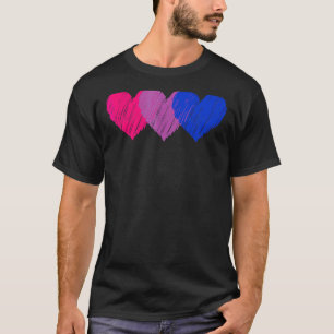Bisexuelle Fahne Herz Liebe LGBT Bi Pride T-Shirt