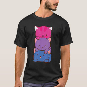 Bisexuelle Flagge Farb Katze Subtil Bi Stolz Lgbtq T-Shirt