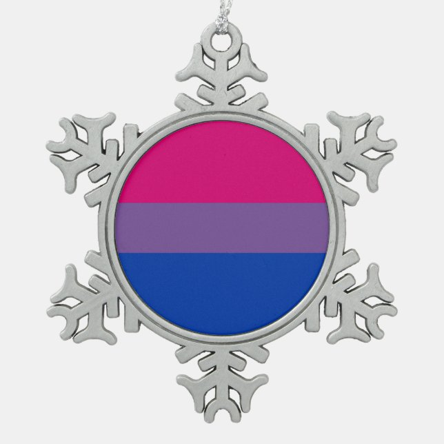 Bisexuelle Flagge Schneeflocken Zinn-Ornament (Vorderseite)