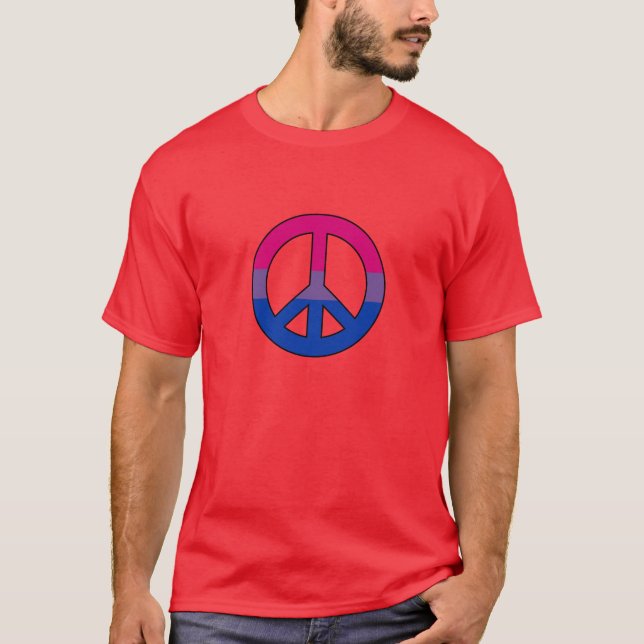 Bisexuelle Flagge Zeichen für Frieden T - Shirt (Vorderseite)
