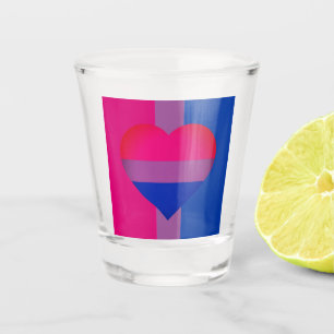 Bisexuelle Flaggen Herz- und Priestergemeinde/Gesc Schnapsglas