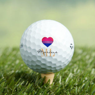 Bisexuelle Flaggen - Herz und Stolz - Golf mit Mon Golfball