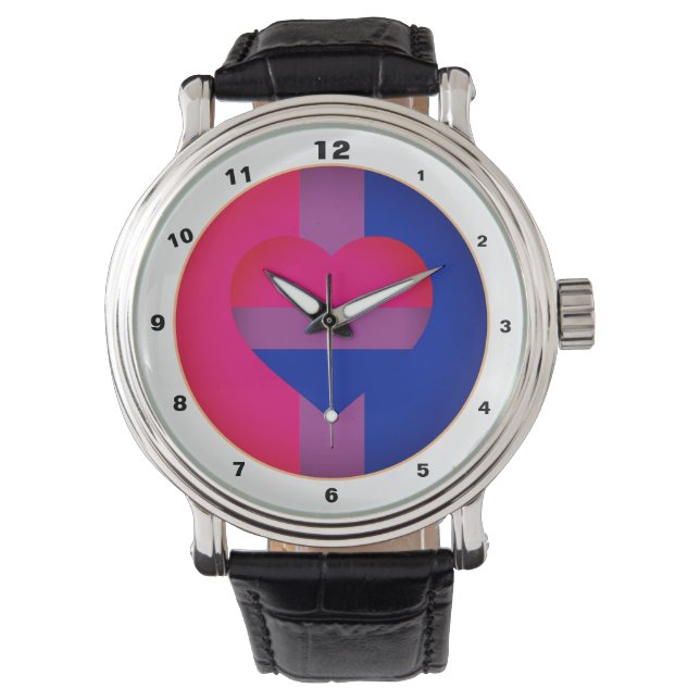 Bisexuelle Flaggen und Priester/Geschlechterflagge Armbanduhr (Vorderseite)